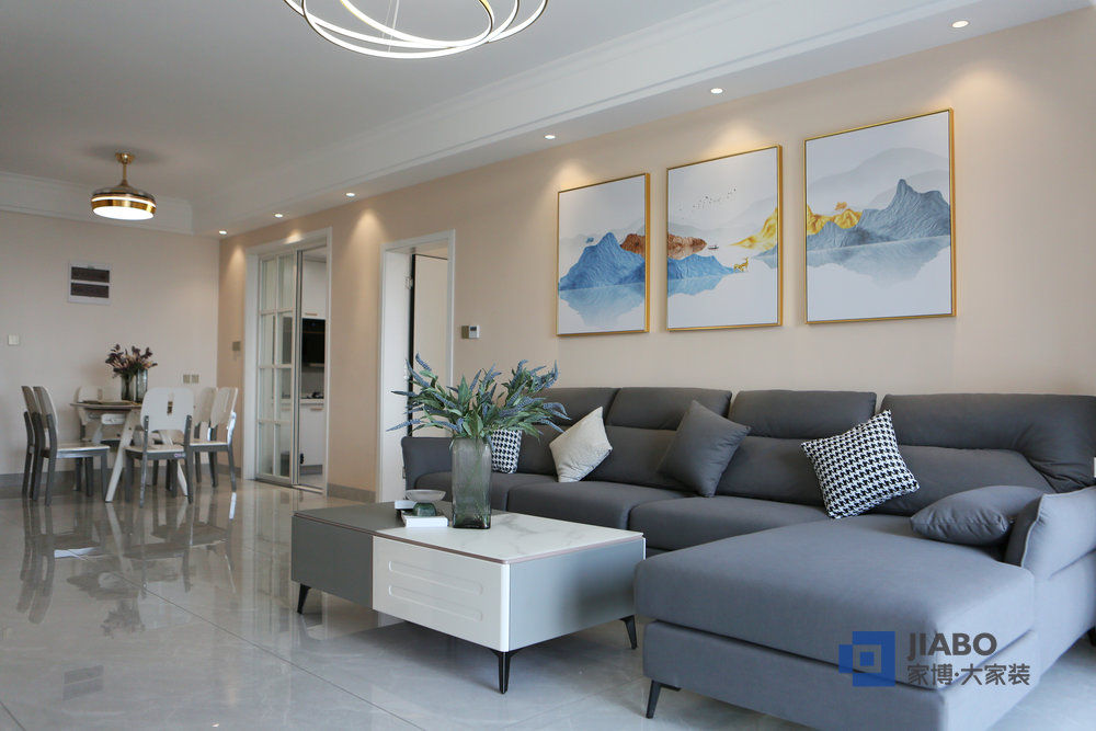 白金漢宮三室兩廳北歐風(fēng)格裝修實(shí)景圖 客廳.jpg