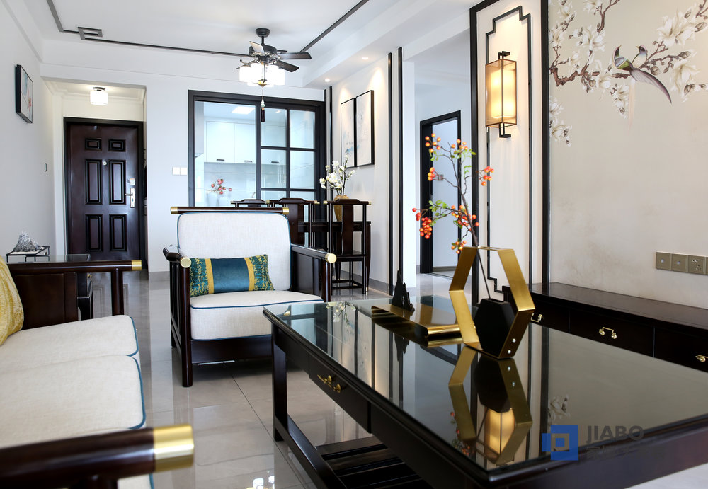 青龍灣裝修實(shí)景圖新中式風(fēng)格設(shè)計(jì)案例 客餐廳.jpg