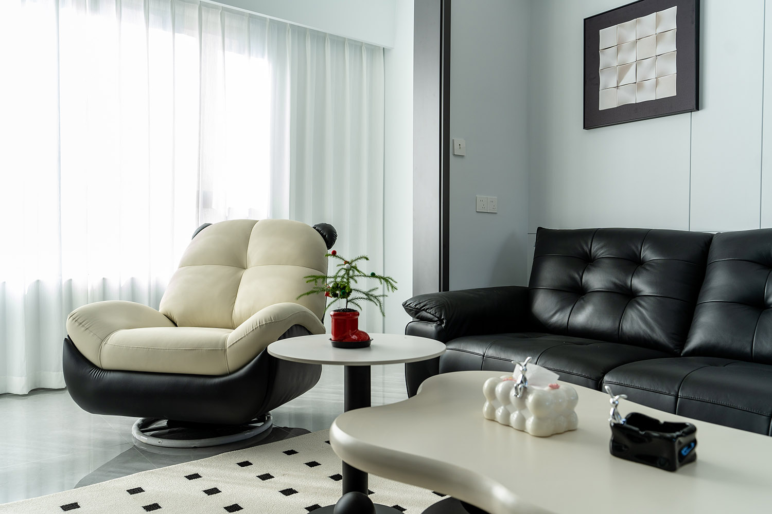 株洲家博整玥熙臺(tái)136㎡ 現(xiàn)代黑白灰裝修賞析