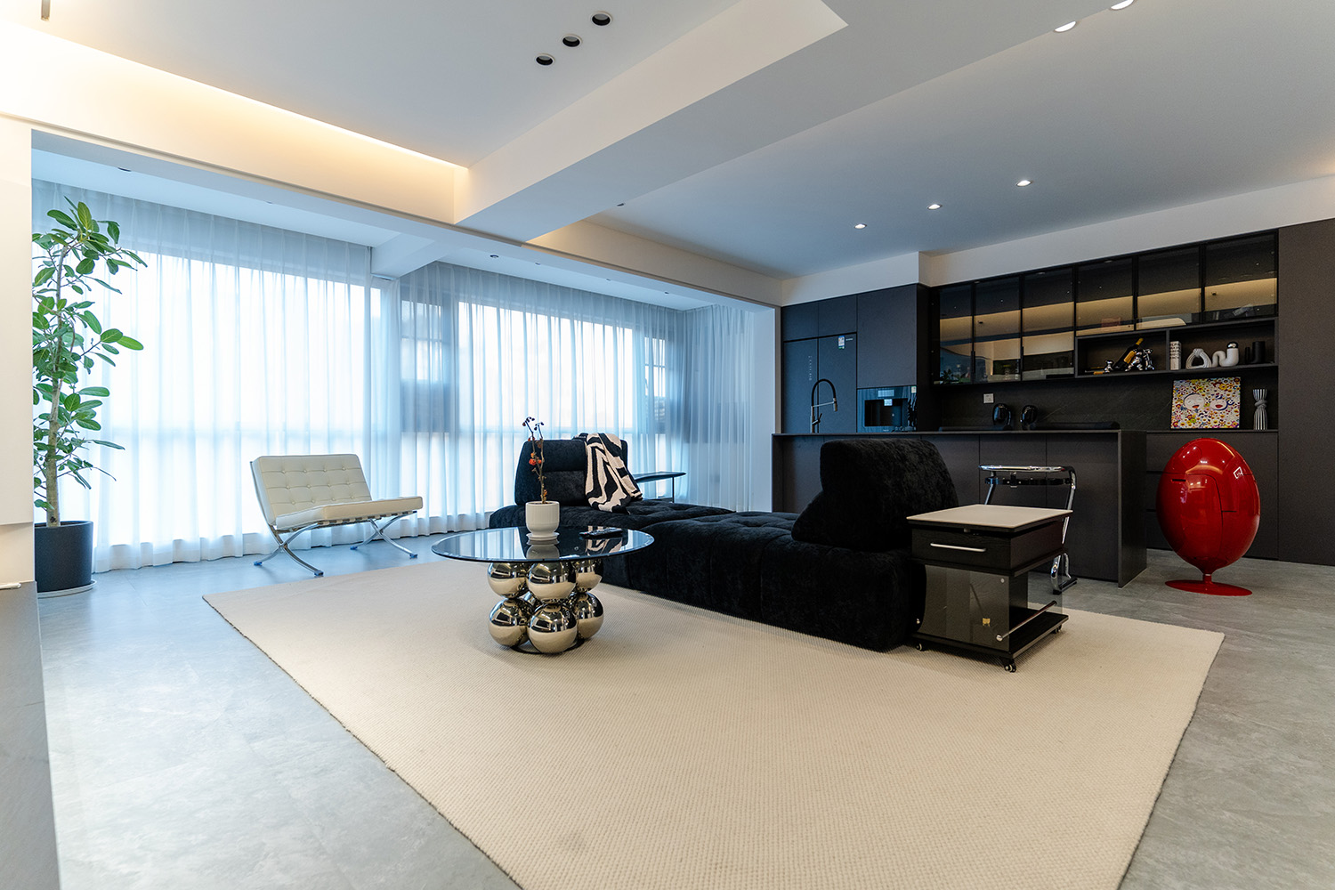 株洲家博整裝朗悅臺120㎡黑白灰極簡風(fēng)格裝修賞析